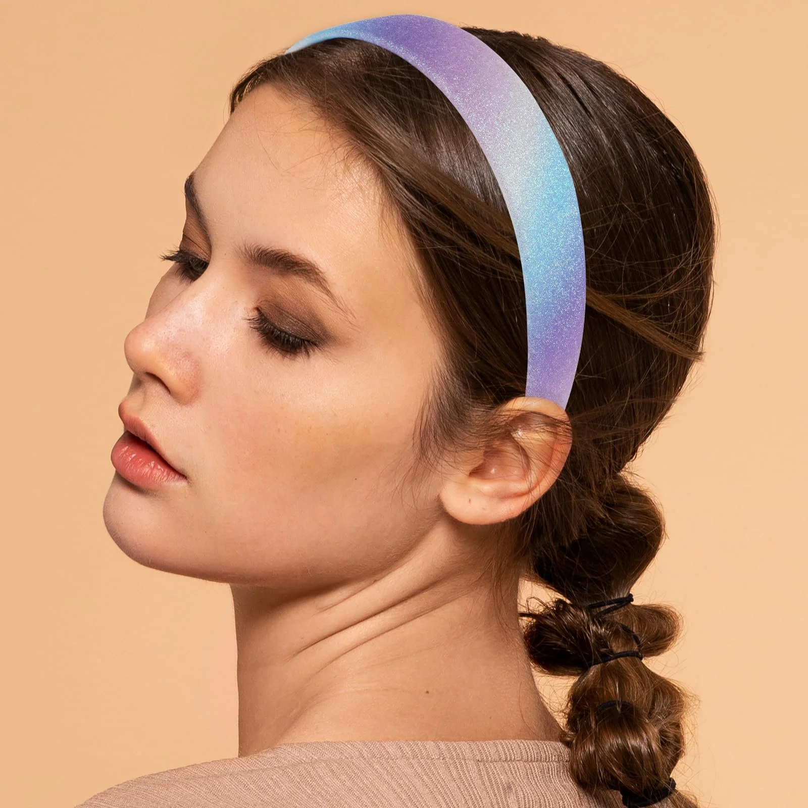 Набір обручів для волосся з блискітками (2 шт.), фото №5