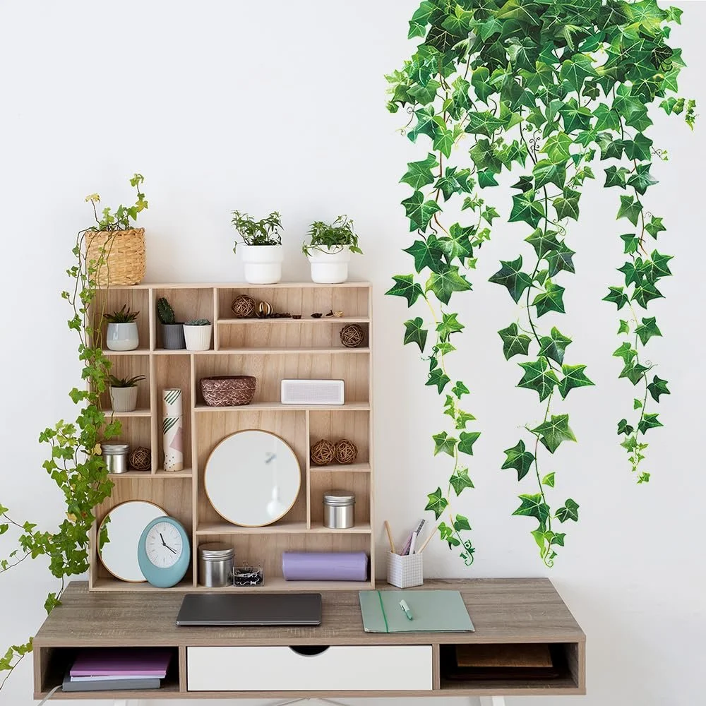 Наклейка на стіну milaosk Hanging Green Leaves самоклейна, фото №7