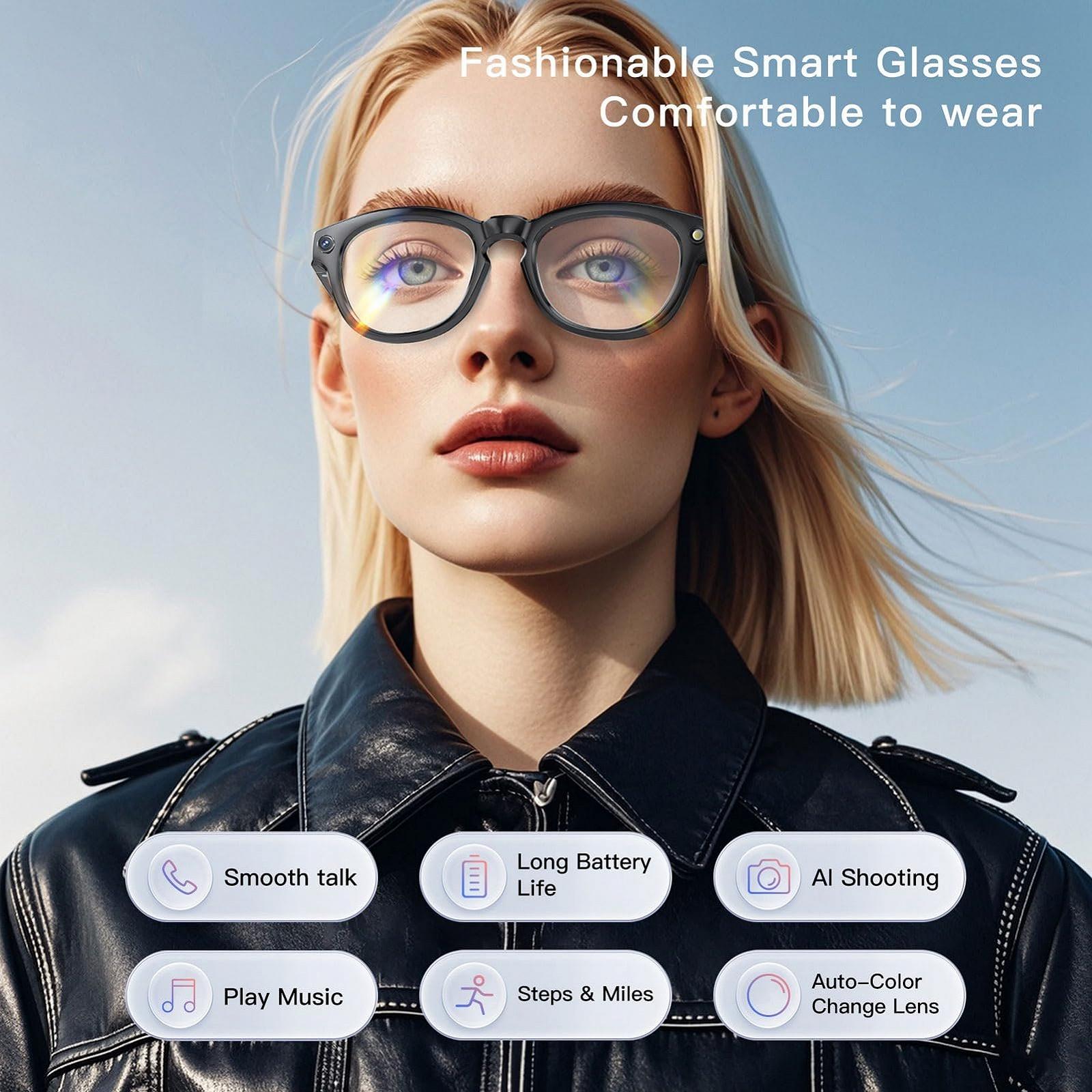 Розумні окуляри для перекладу AI з голосовим помічником Chat GPT, Bluetooth, переклад 11 мовами, фото №2