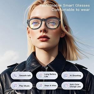 Смарт-очки для перевода AI с голосовым помощником Chat GPT, Bluetooth, перевод на 11 языков, видеои фотосъемка, динамик, приложение, управление музыкой и звонками цена на synthetic.ua - Фото 1 Смарт-очки для перевода AI с голосовым помощником Chat GPT, Bluetooth, перевод на 11 языков, видеои фотосъемка, динамик, приложение, управление музыкой и звонками synthetic.ua - Фото 1