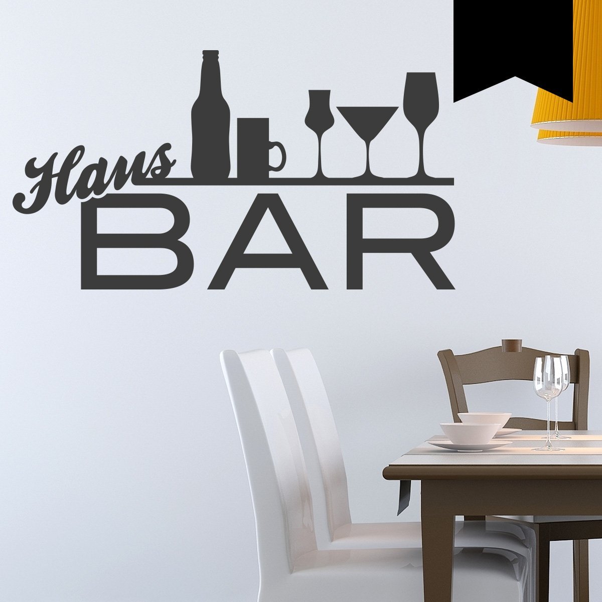 Наклейка на стіну Home Bar 50 x 27 см чорна, фото №1