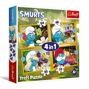 Пазл Trefl Smurfs Life in the Smurfs 4-в-1 35-70 елементів - Фото 1