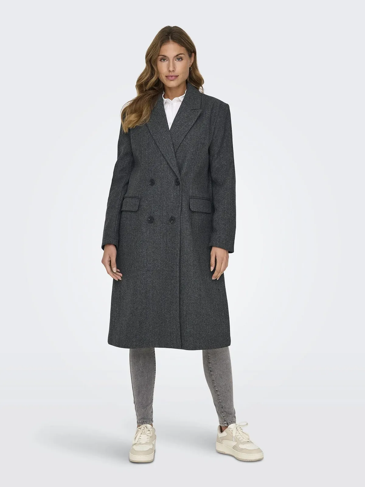 Пальто ONLY Onlwilla L/S Long Herringb Coat PNT Noos Женское, фото №3