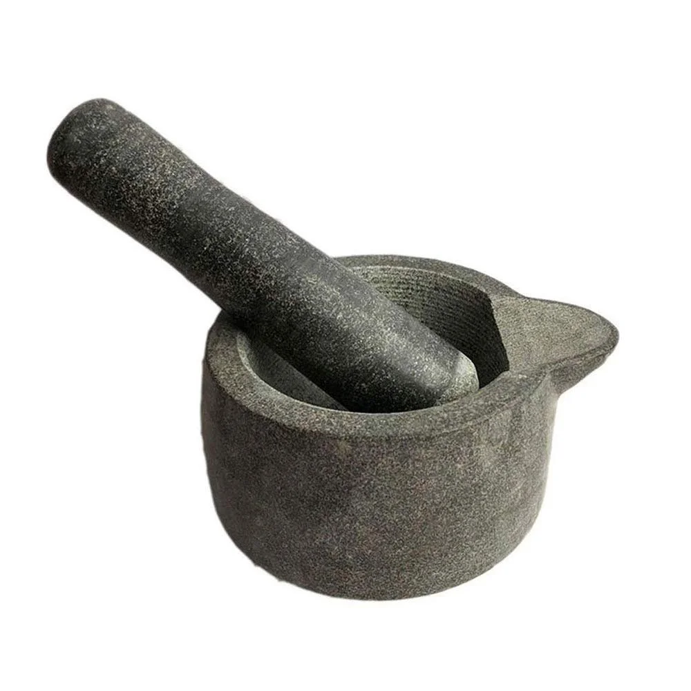 Ступка Гранітна Ручна 13 см, колір натуральний камінь, фото №1