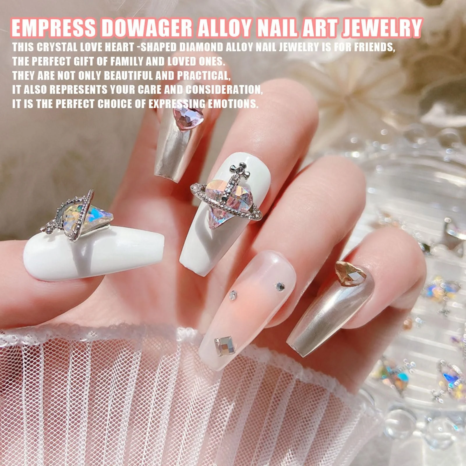 Планети, Набір з 27 шт. Підвіски для нігтів у формі Сатурна, фото №5