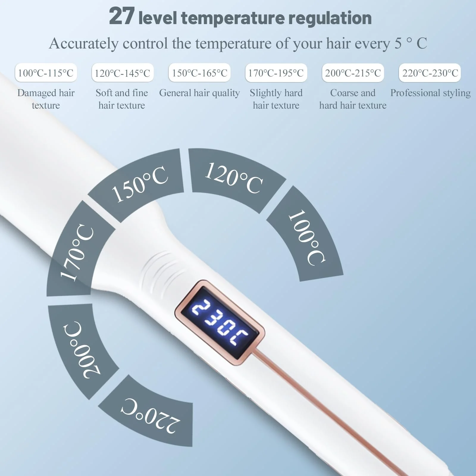 Випрямляч для волосся Ion & Titanium Professional LCD Display 100-230°C 10 секунд нагрівання, фото №6 Випрямляч для волосся Ion & Titanium Professional LCD Display 100-230°C 10 секунд нагрівання, фото №6