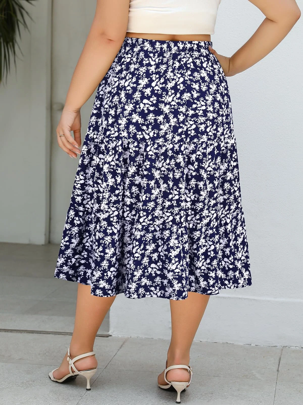 Спідниця Younrui Plus Size Міді, фото №7