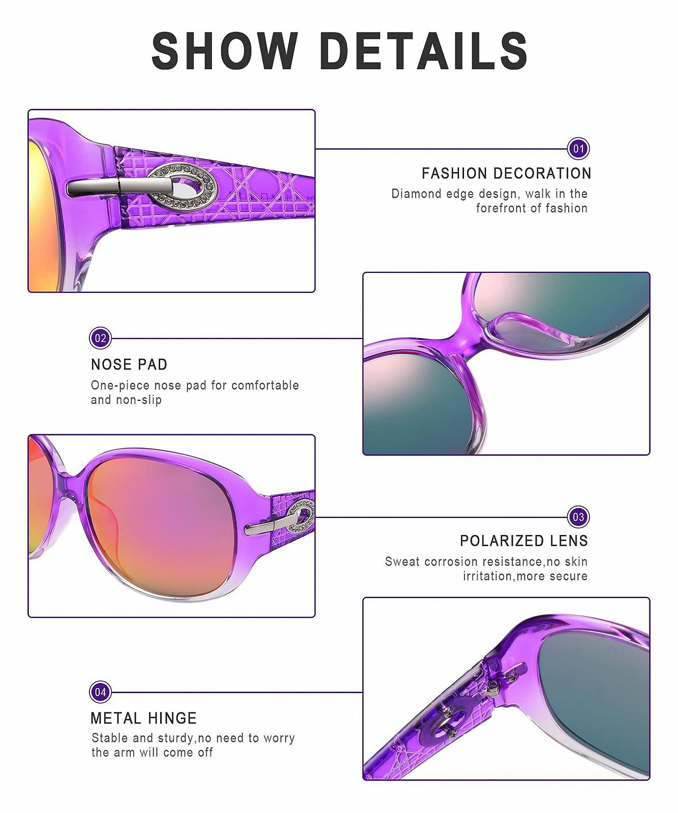 Винтажные очки DUCO для женщин Ретро-очки с защитой UV400 Классическая оправа Дизайнерский стиль 6214, фото №4