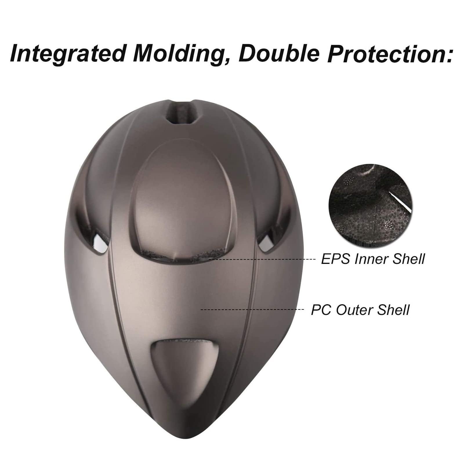 Шлем KINGLEAD MTB KL088 с USB подсветкой, регулируемый 57-62 см, фото №5