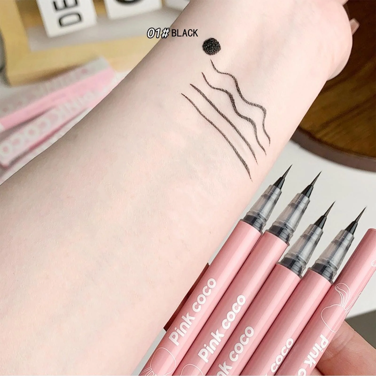 Підводка для очей CLY AMS Чорна Водостійка Рідка з точним кінчиком, фото №3