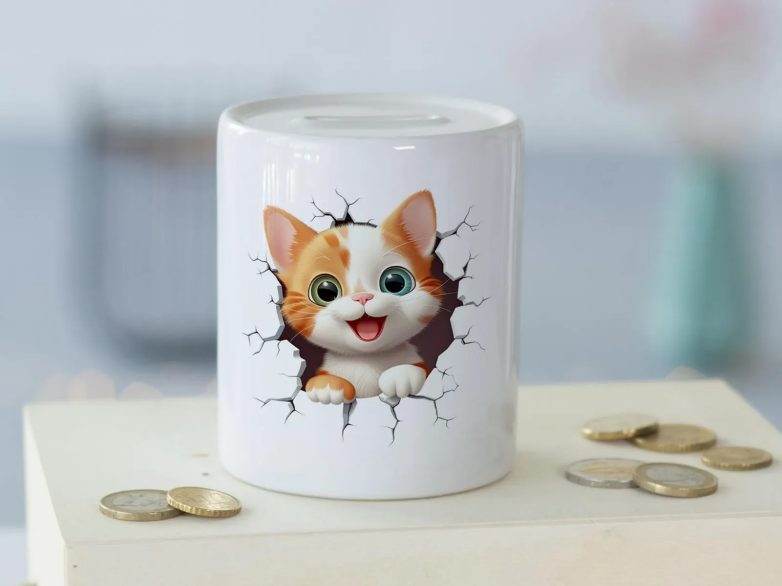 Скарбничка GRAZDesign Кіт 3D Ефект Керамічна, фото №3