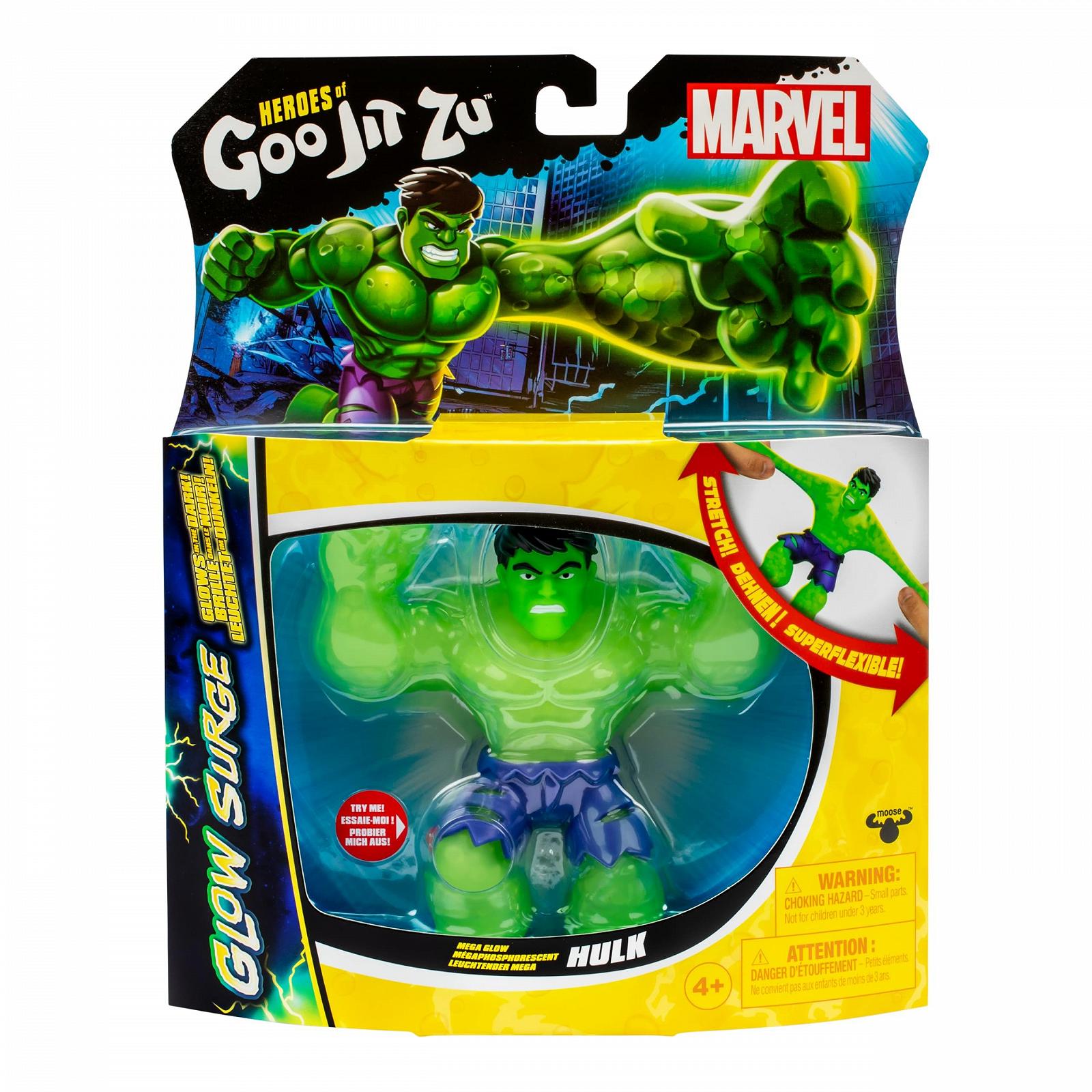 Фігурка HeRoes of Goo Jit zu Marvel Hulk Glow Surge 11 см, світиться та тягнеться, фото №2
