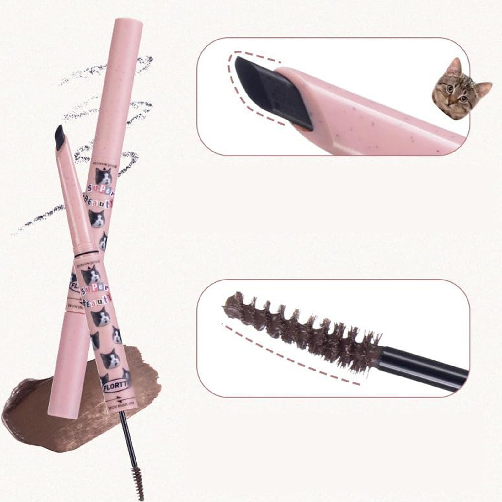 Кольор Double End Двосторонній олівець для брів Натуральні 3D брови, фото №6