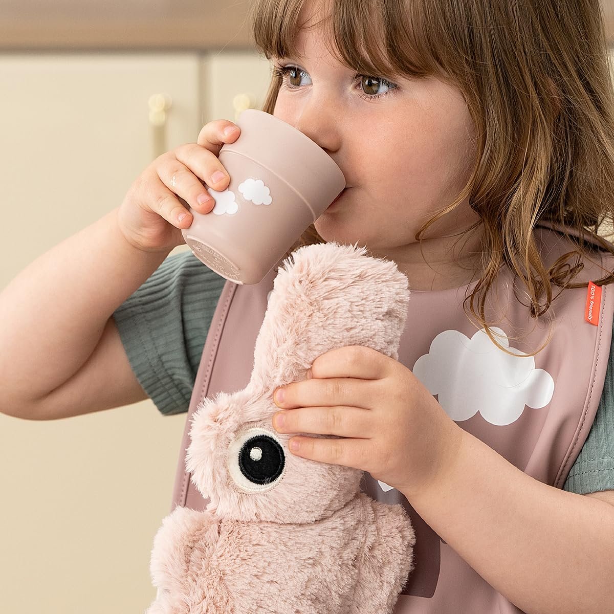 Чашка дитяча Done by Deer Foodie Mini Drinking Cup Happy Clouds Рожевий, 135 мл, фото №6