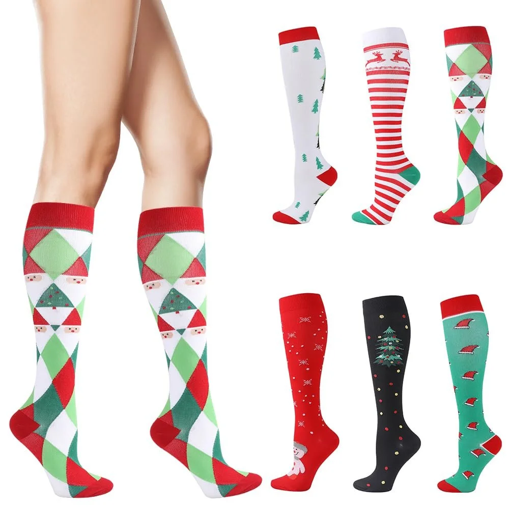 Рождественские носки, 6 пар, разноцветные, смешные носки, унисекс, рождественские носки, теплые носки, рождественский подарок, носки для кровати для мужчин и женщин, размер 35-42, разноцветные, фото №1