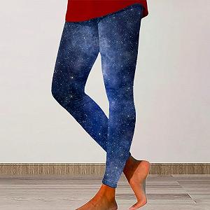 Легінси SKFLABOOF Galaxy, Костюм, Жіночі, Зірки, Космос, Кольорові, Візерунок, Блискітки, Всесвіт synthetic.ua - Фото 1