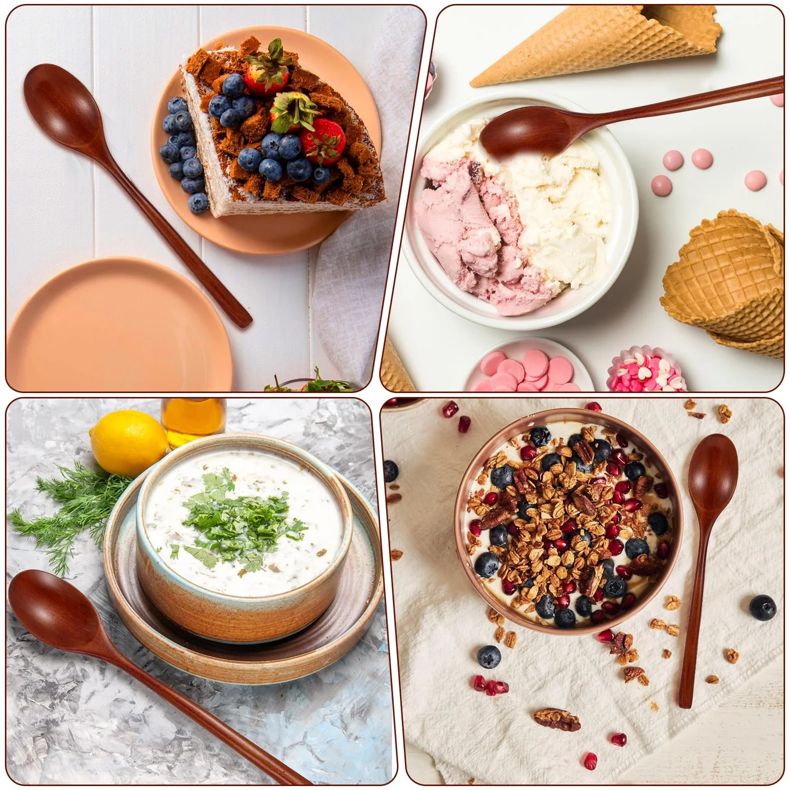 Ложки Дерев'яні, Столові ложки, Набір з 6 штук, фото №5 Ложки Дерев'яні, Столові ложки, Набір з 6 штук, фото №5