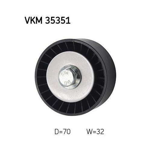 Обвідний/напрямний ролик поліклинового ременя SKF VKM 35351 для OPEL VAUXHALL, центр, фото №2
