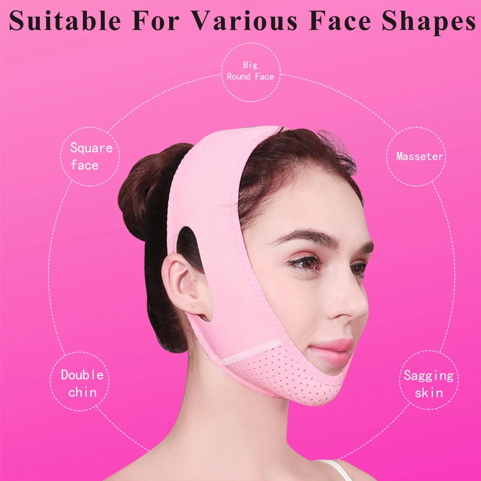 Маска для підтяжки V-подібної лінії обличчя для жінок та чоловіків. Багаторазовий засіб, фото №6