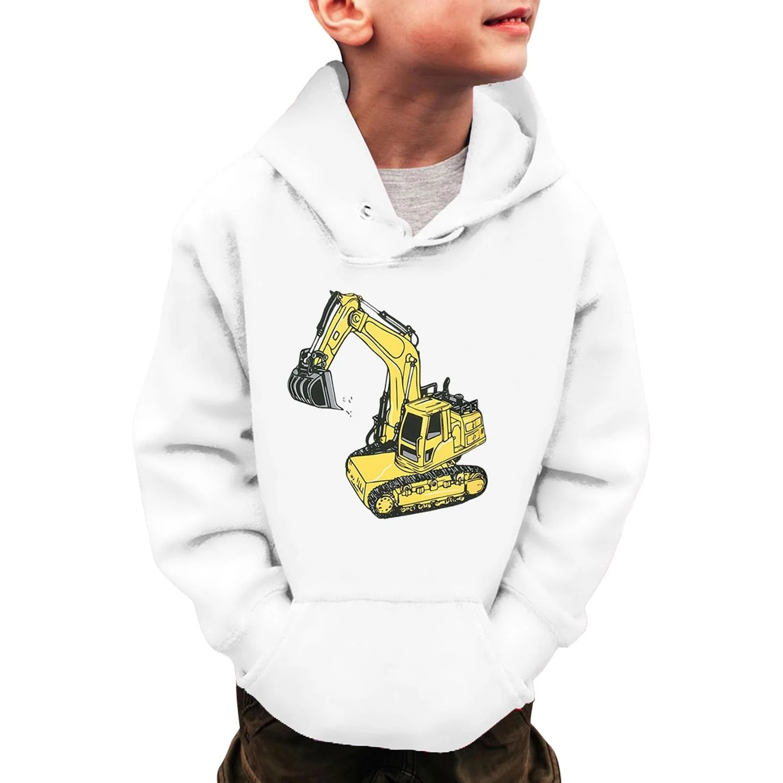 Худі з довгими рукавами, з капюшоном, з малюнком вантажівки, фото №1