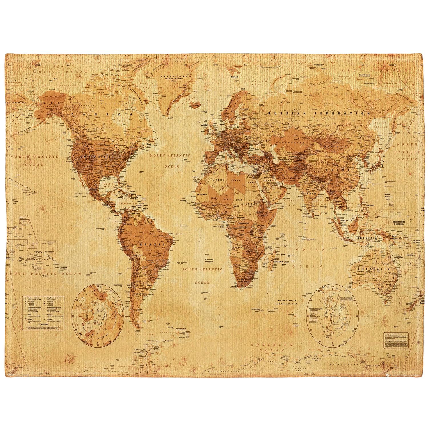 Одеяло YISUMEI Фланель Мягкое Флисовое Одеяло Карта Мира, 150 x 200 см, фото №1