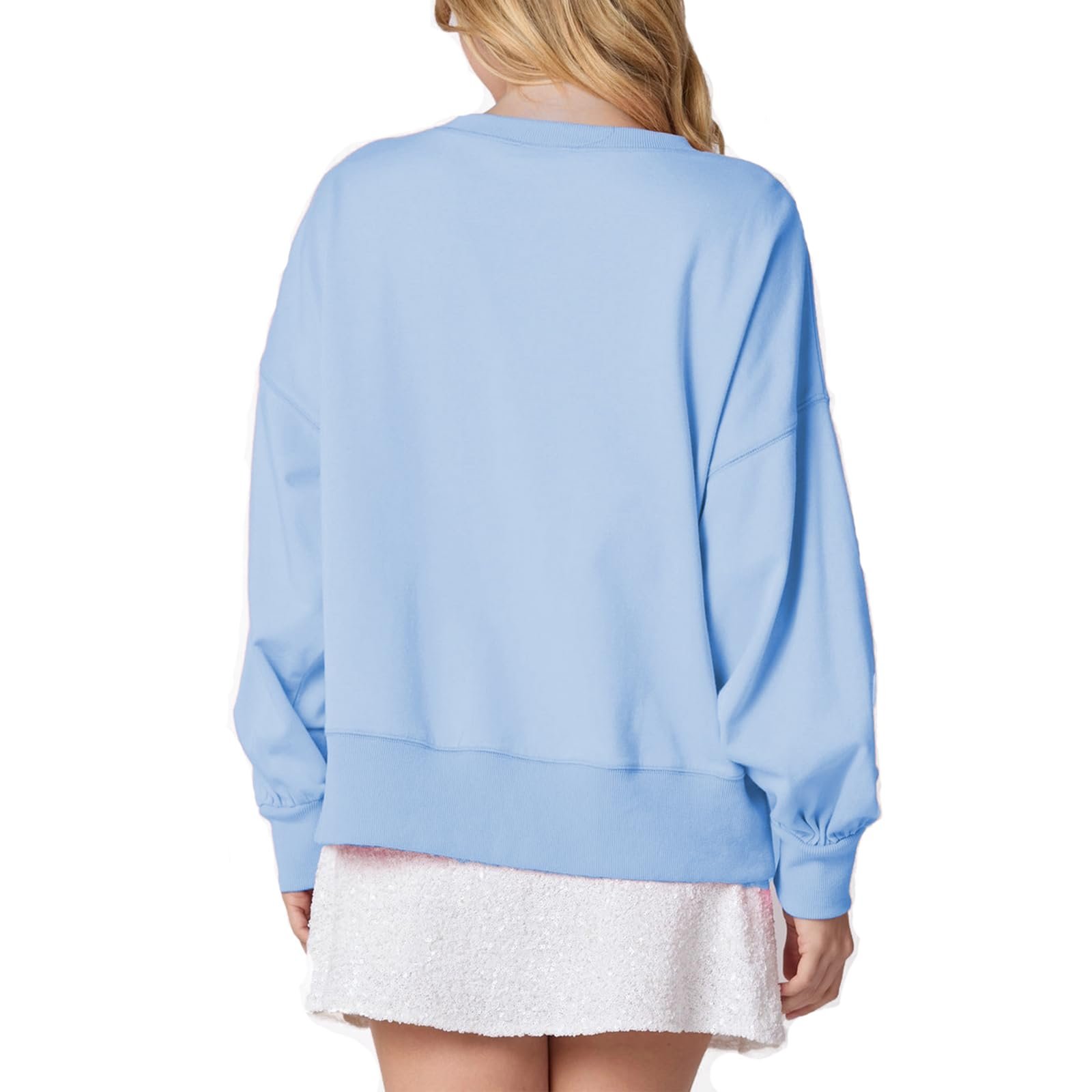 Женский Свитшот SANSIWU C Рождественским Принтом, Легкий Пуловер с Круглым Вырезом, фото №6