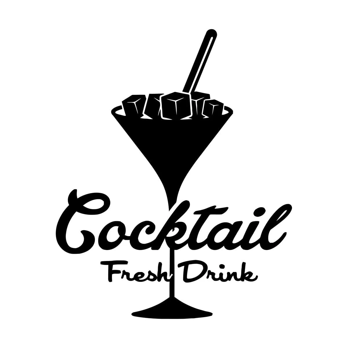 Наклейка на стіну Cocktail Mini Bar 34 x 42 см Чорний, фото №1 Наклейка на стіну Cocktail Mini Bar 34 x 42 см Чорний, фото №1