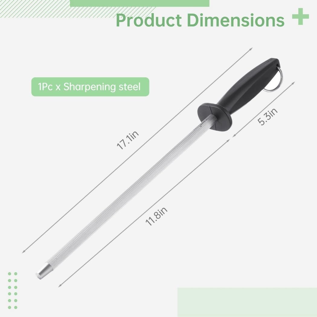 Мусат для заточки ножей 30.5 см из углеродистой стали с нескользящей ручкой, фото №5