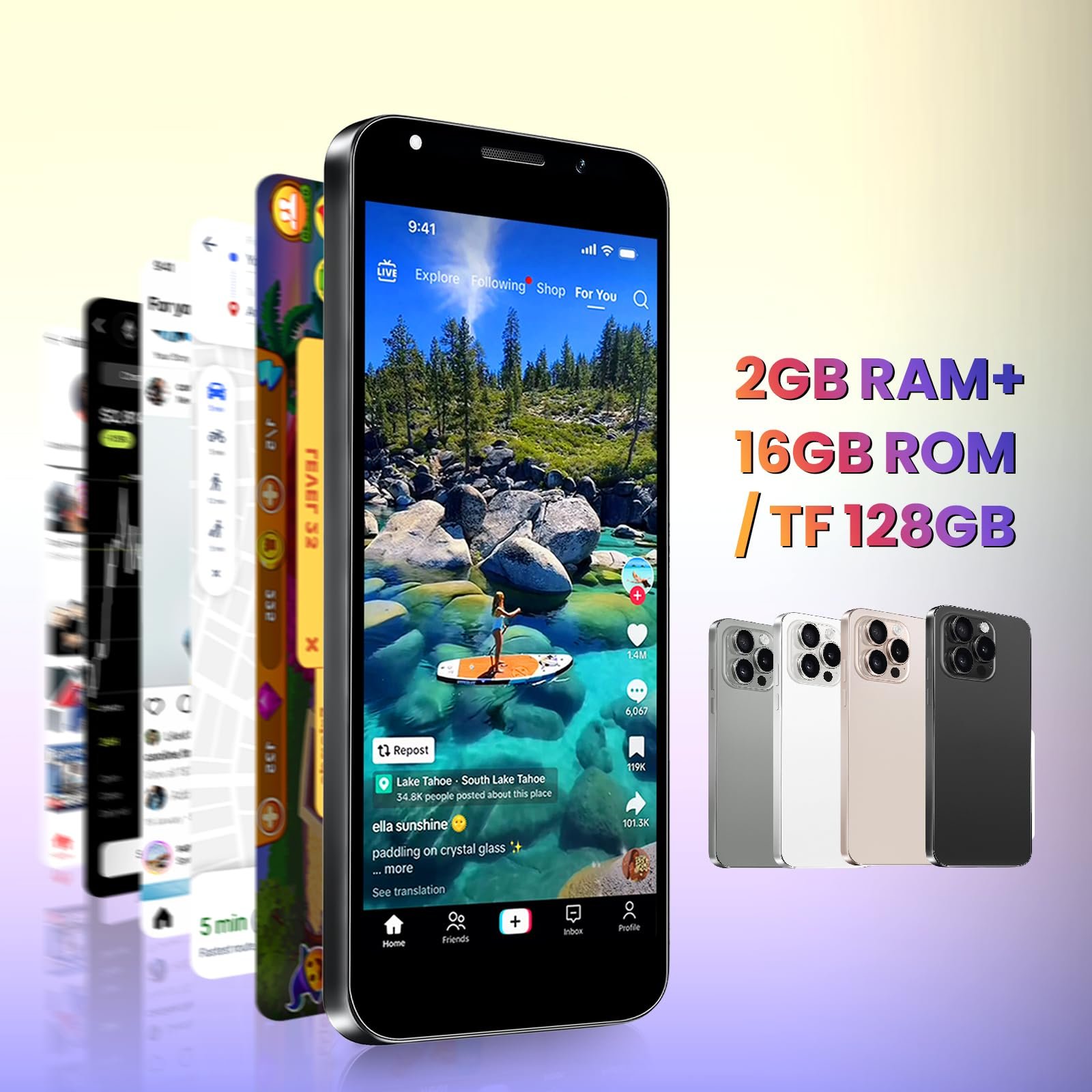 Смартфон Unlock 5.0-дюймовый 2GB/16GB 4G LTE Dual SIM Черный, фото №6