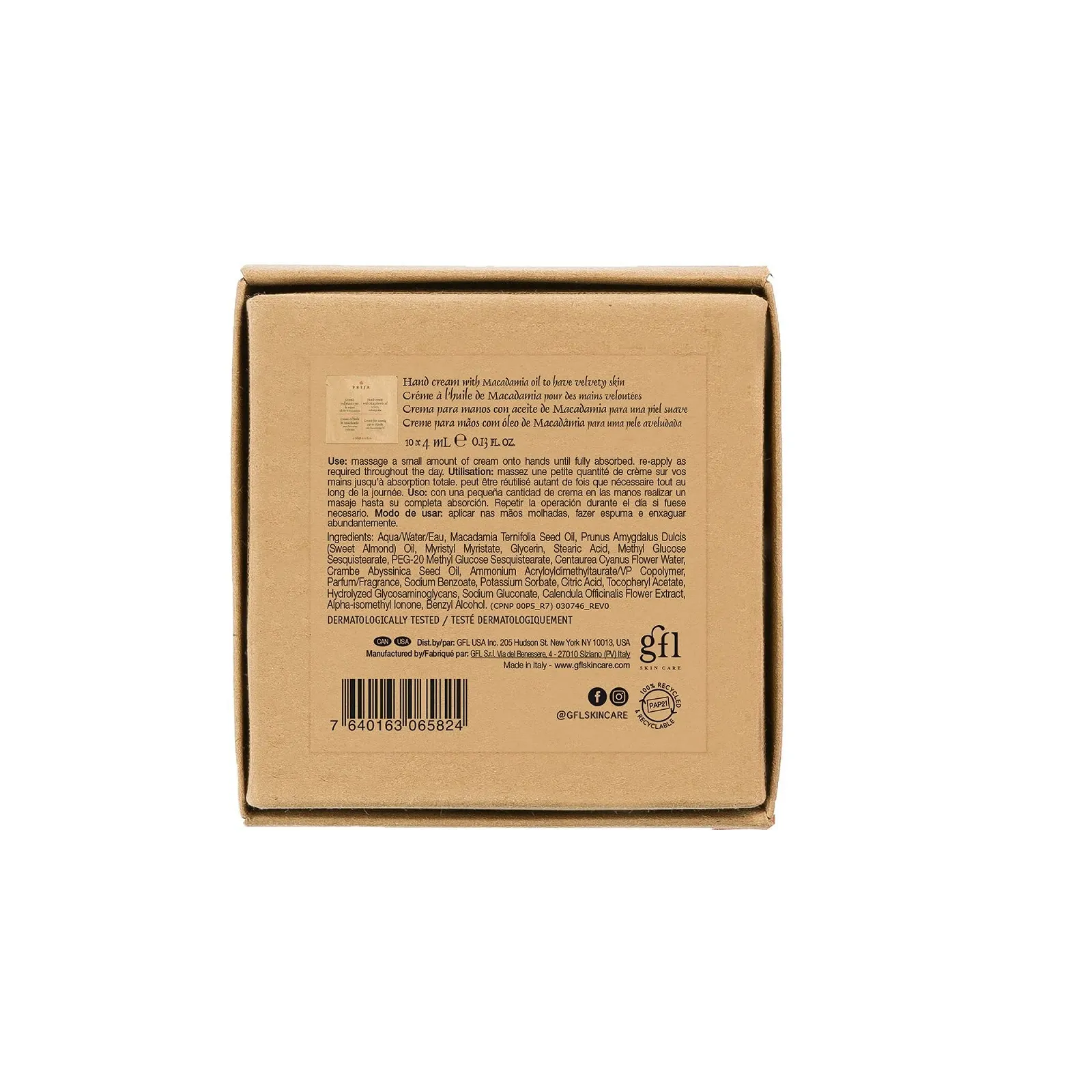 Крем для рук Prija з олією макадамії, набір саше 10 x 4 мл, фото №2