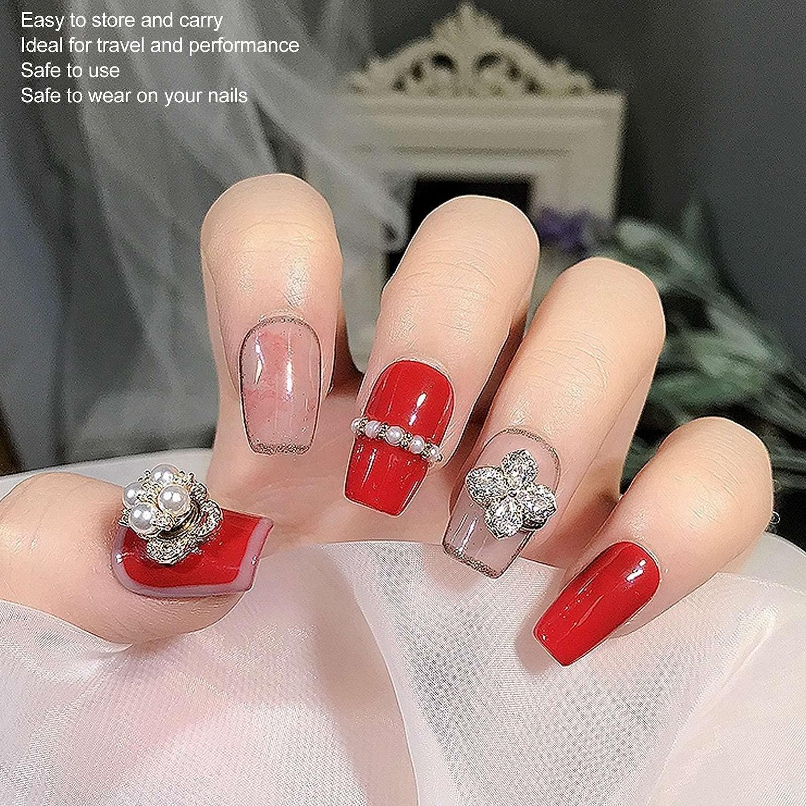 Сніжинки з намистинами (2 шт.) Прикраси для нігтів, фото №4