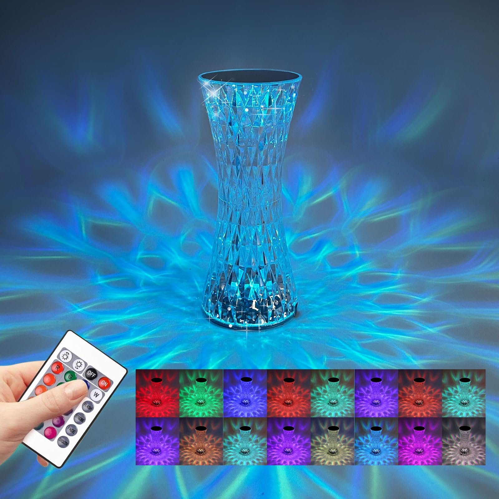 Настільна лампа EXTRASTAR LED Crystal RGB з пультом ДК Сенсорна Акумуляторна, фото №3