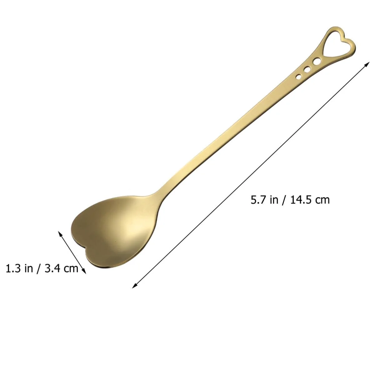 Ложка для кави Alipis у формі серця, з нержавіючої сталі, для десертів, з довгою ручкою, фото №7