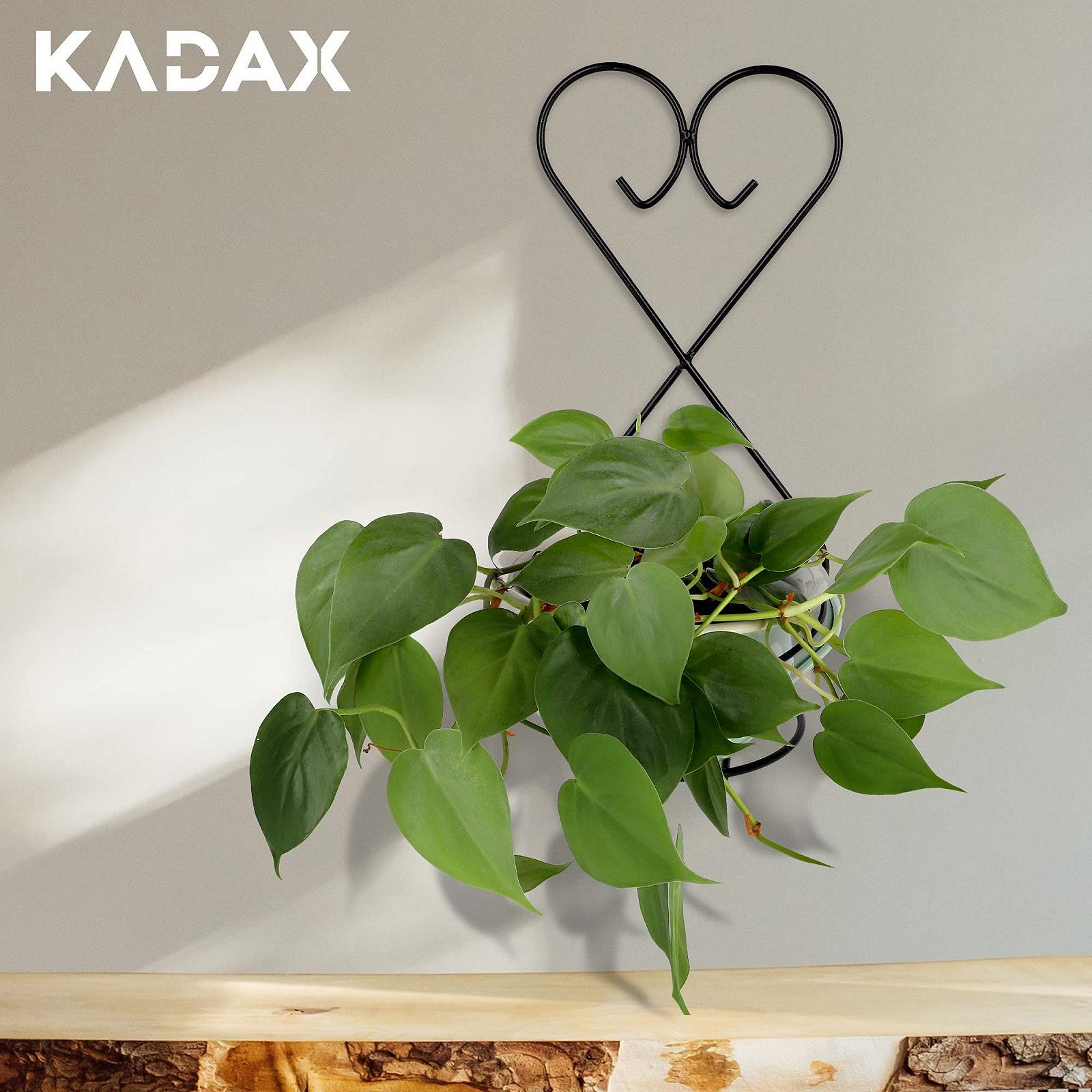 Тримач для квіткового горщика KADAX Настінний сталевий Чорний (Серце), фото №3