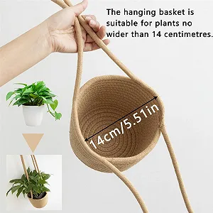 Підвісний кошик для рослин Cotton Rope 14 см synthetic.ua - Фото 1