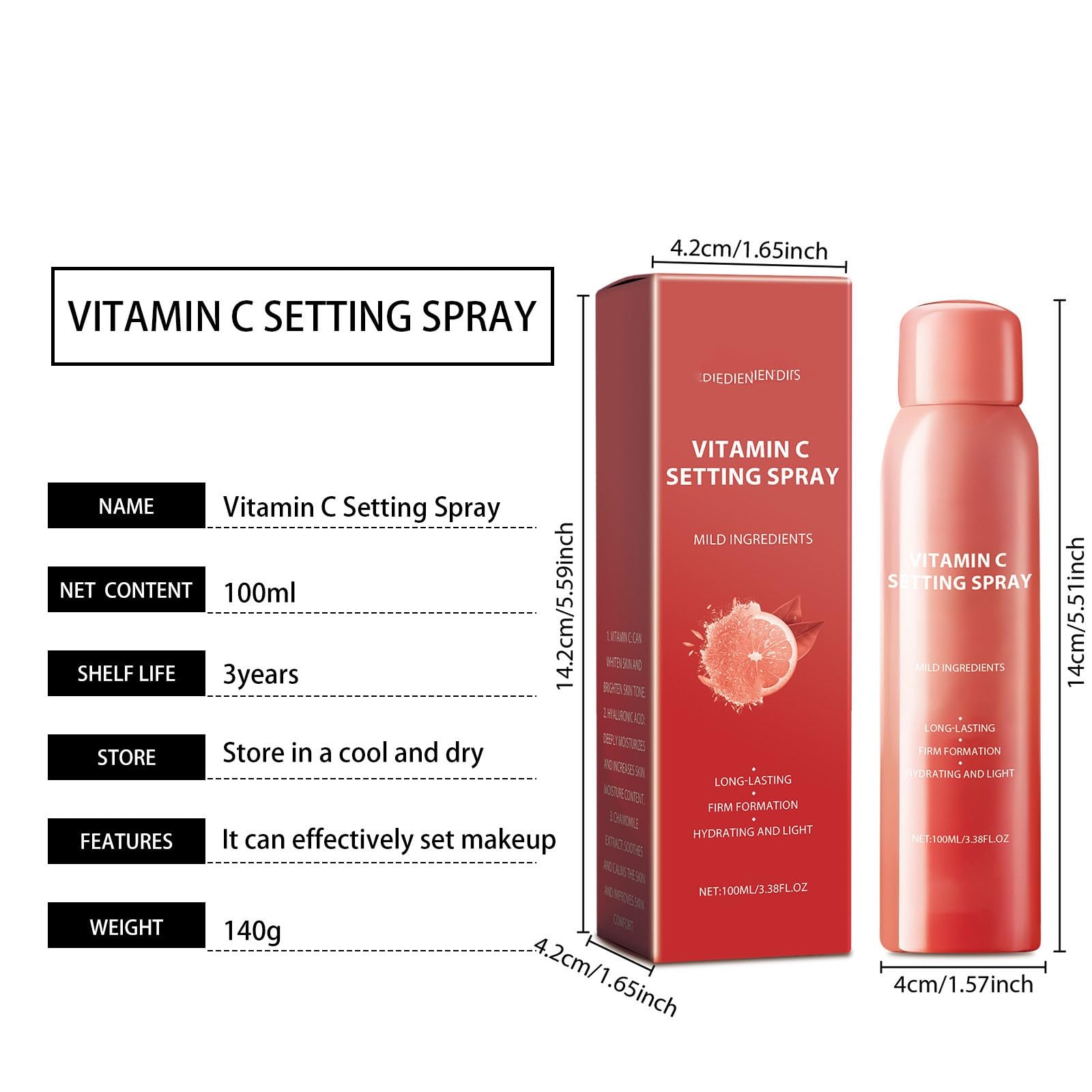 Спрей Tmianya Fixing Moisturising 100 мл Освітлюючий ефект макіяжу Червоний, фото №2