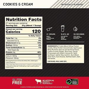 Протеин Optimum Gold Standard 100 Whey 908 g Cookies cream synthetic.ua - Фото 1