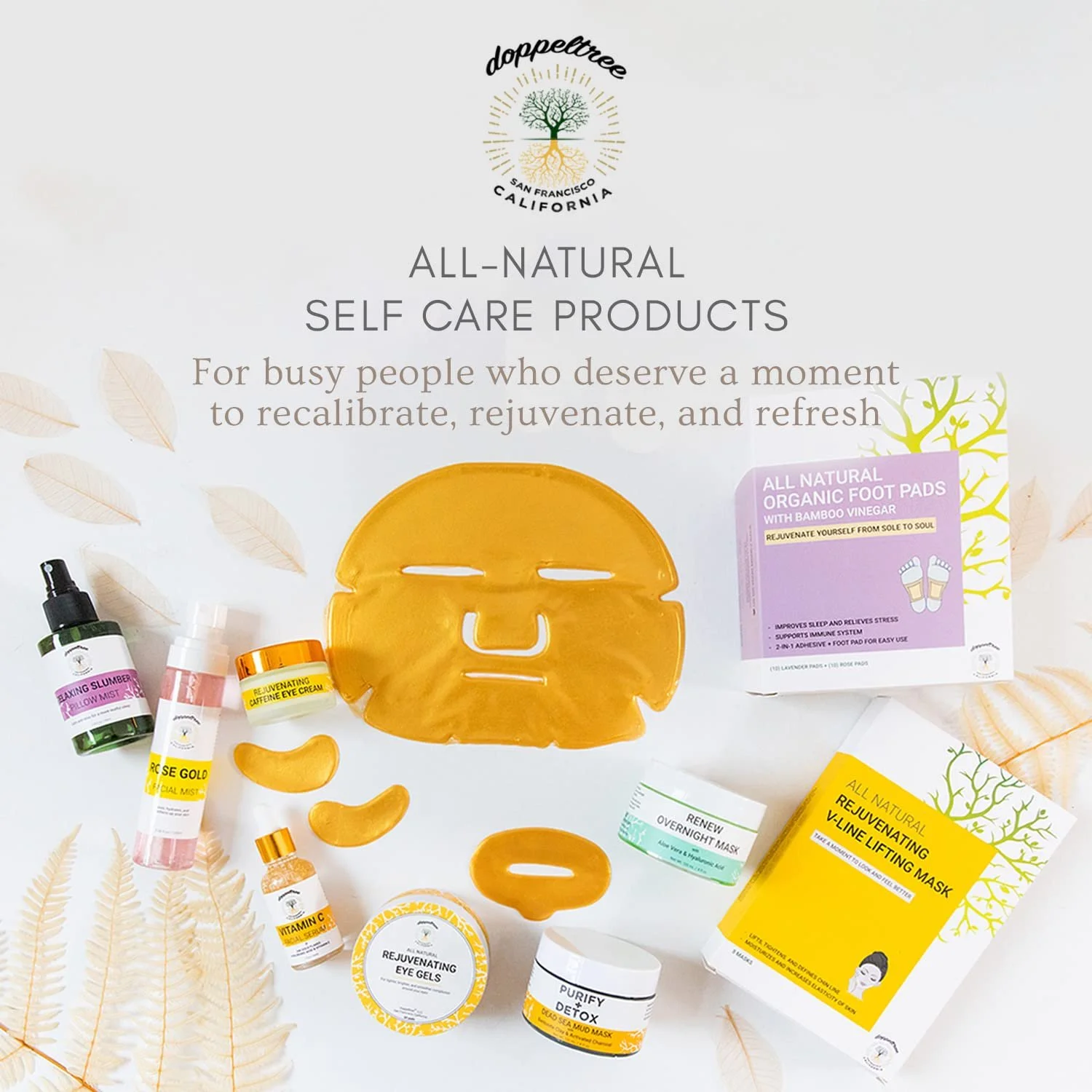 Маска для обличчя Doppeltree Gold з колагеном, гіалуроновою кислотою та 24-каратним нано золотом, фото №6