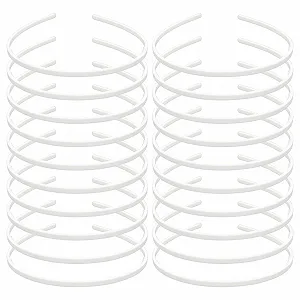 Обруч Белый Пластиковый Тонкий с Зубчиками - Фото 1