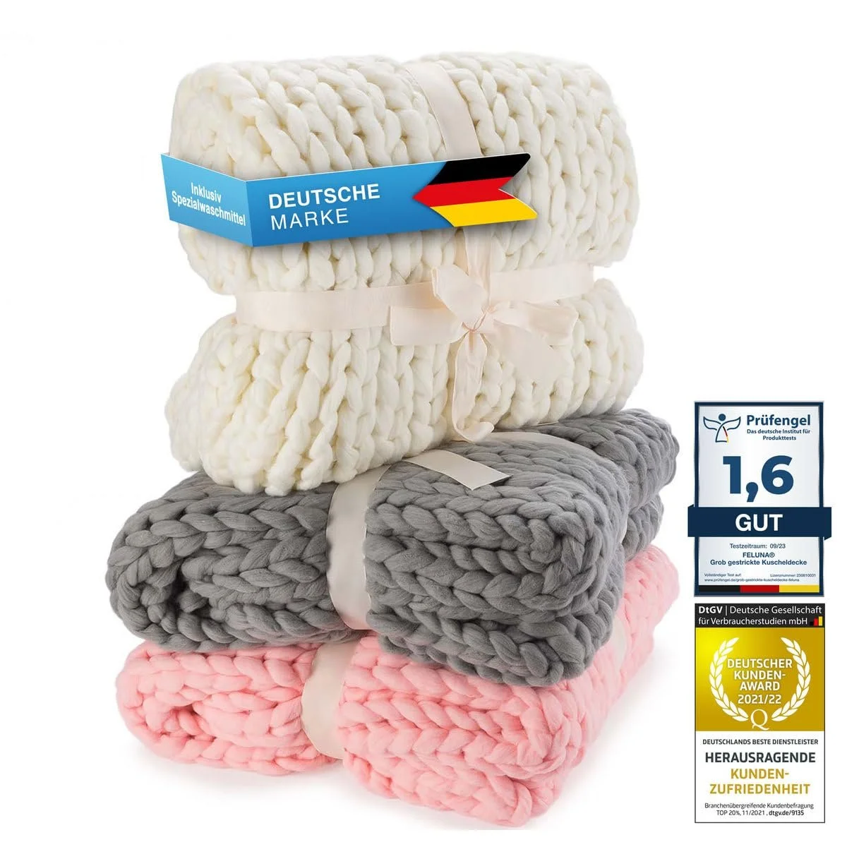 В'язаний Плед Feluna з вовни для вітальні та спальні, фото №1