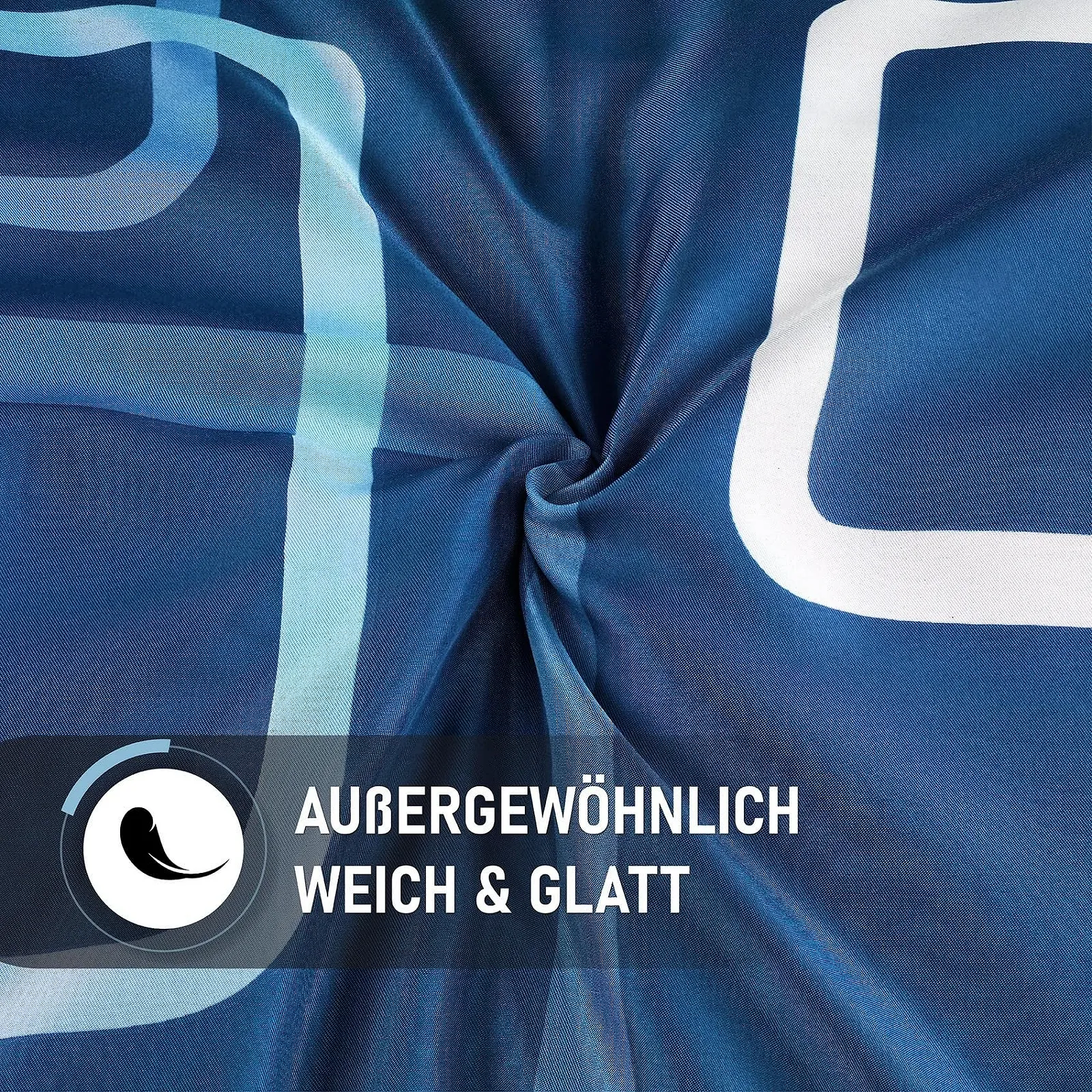 Постільна білизна KUSCHELI Malika 135 x 200 см 2 предмети мікрофібра наволочка 80 x 80 см Синя, фото №4