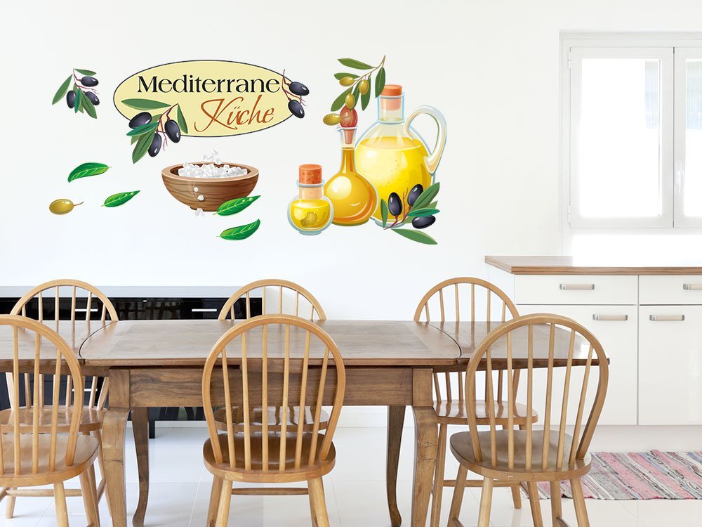 Наклейка на стіну Mediterranean Olive Kitchen Tattoo Sticker Set 150 x 57 см, фото №3