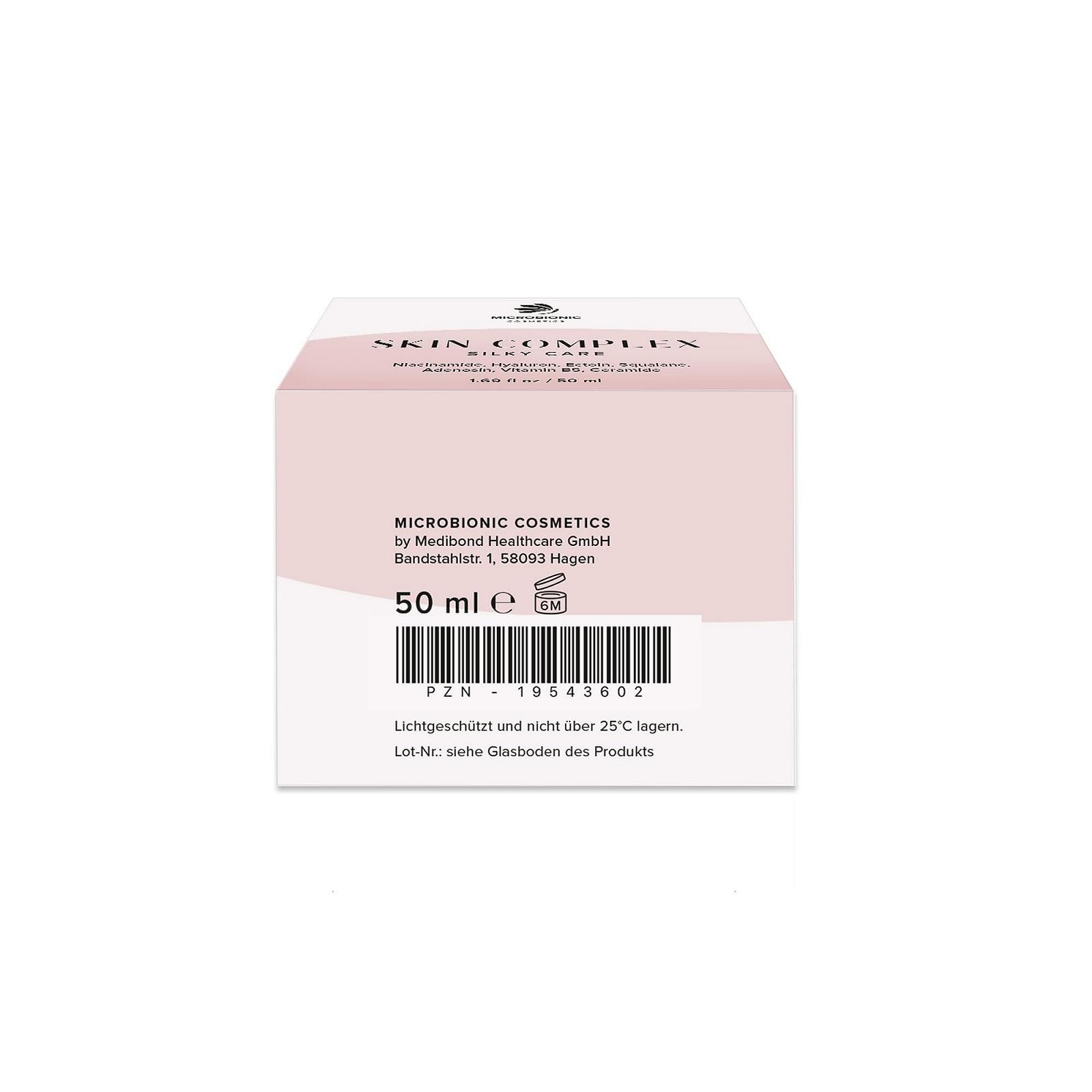 Денний крем для обличчя MICROBIONIC Skin Complex Silky Care з керамідами, ніацинамідом та гіалуроновою кислотою веганський, фото №8
