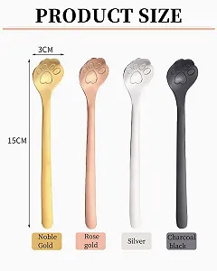 Набор кофейных ложек из нержавеющей стали с кошачьей лапкой, 4 штуки synthetic.ua - Фото 1