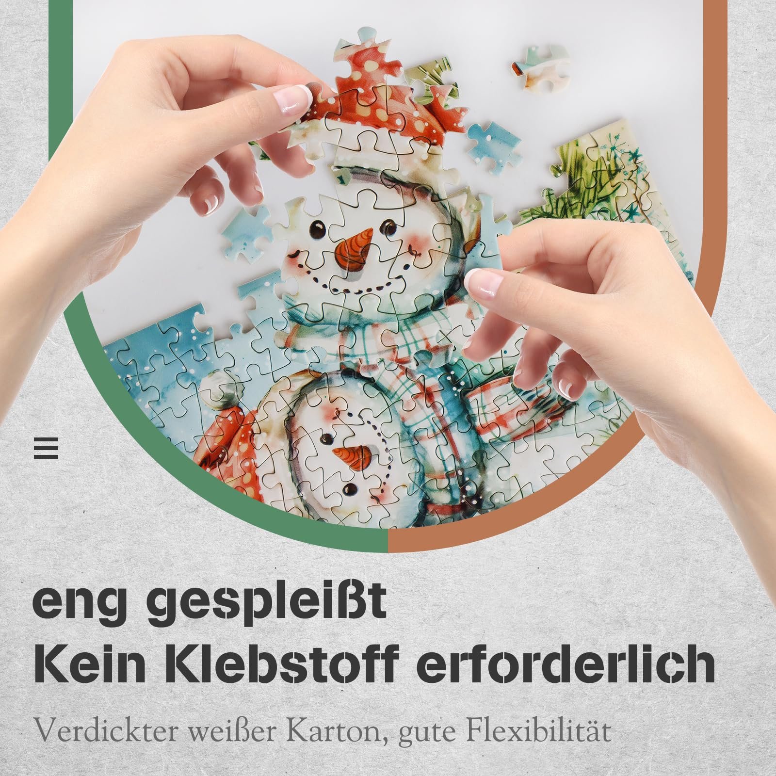 Міні-пазли MISITU Pack of 3 Snowman Elk Christmas Tree 150 елементів 15 x 10 см, фото №5