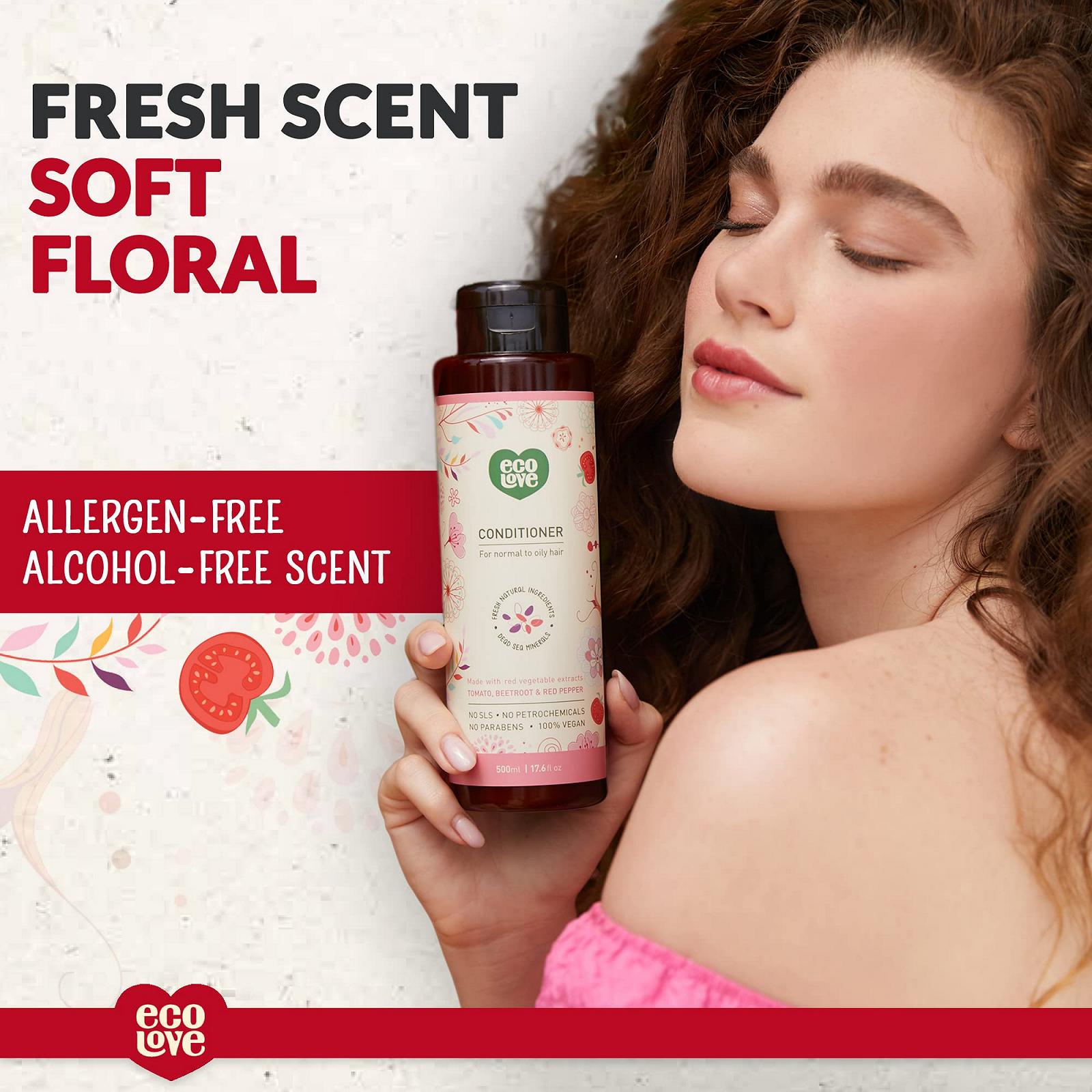Кондиціонер ECOLOVE RED VEG для нормального і жирного волосся 520 мл, фото №3