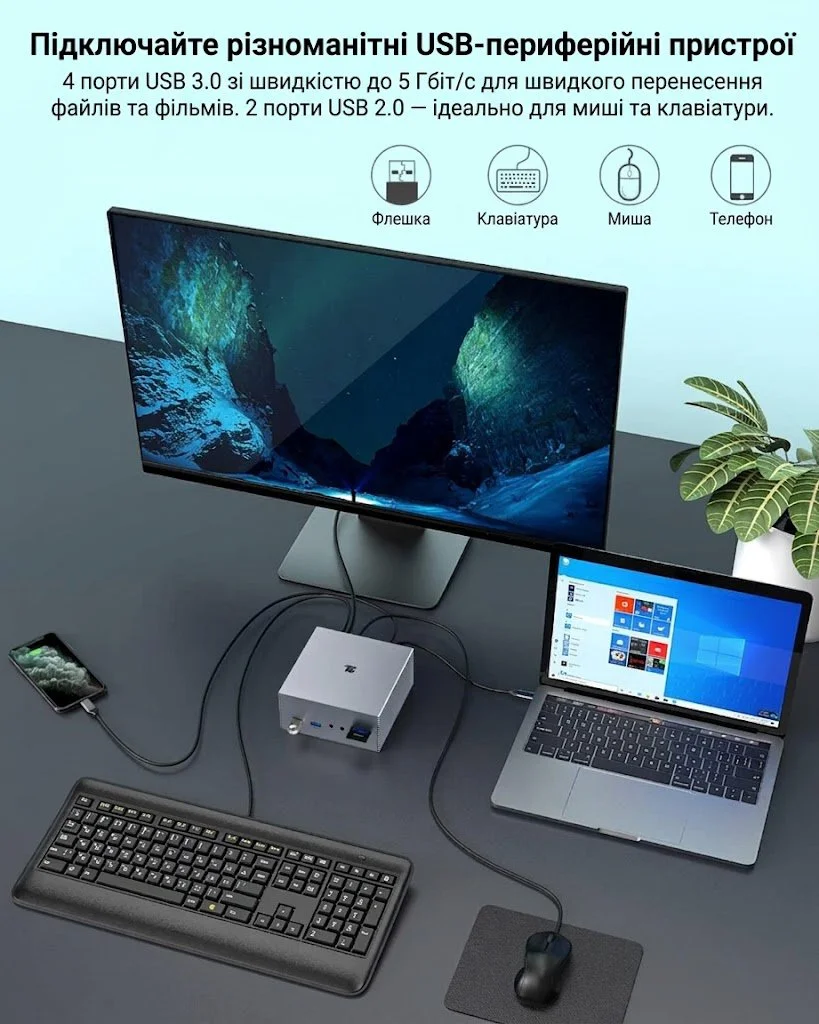Док-станция Tiergrade 16-в-1 USB-C Triple Display 60W (TG-DC001), фото №2