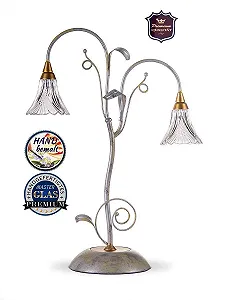 Настільна лампа Florentine 413417 Floral Real Lead Crystal Античне срібло synthetic.ua - Фото 1
