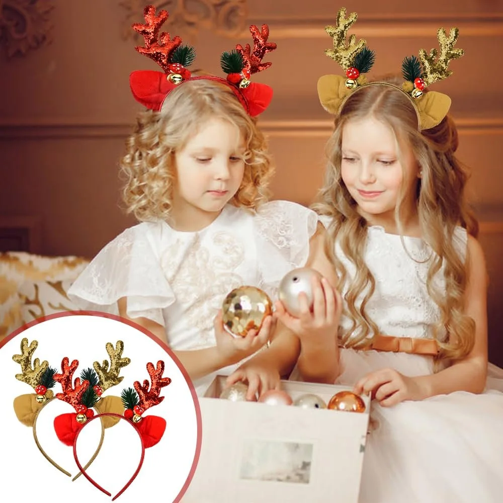 Набір із 2 блискучих різдвяних обручів для волосся, фото №6