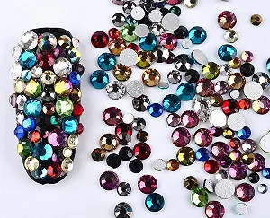 Стрази Плоскі Різних Кольорів Круглі Кришталеві 1440 Штук Змішаний Розмір 1.4 мм 4 мм synthetic.ua - Фото 1